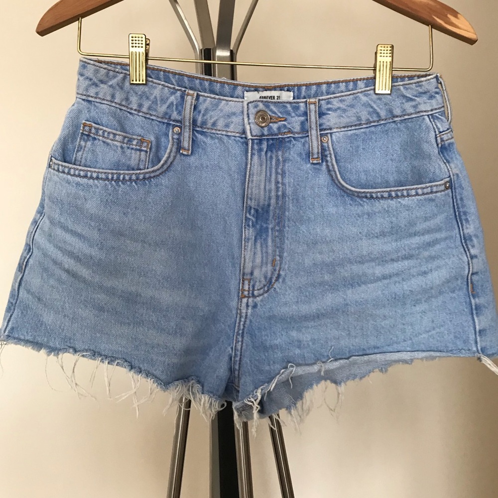 Forever 21 Distressed High Rise Denim Shorts